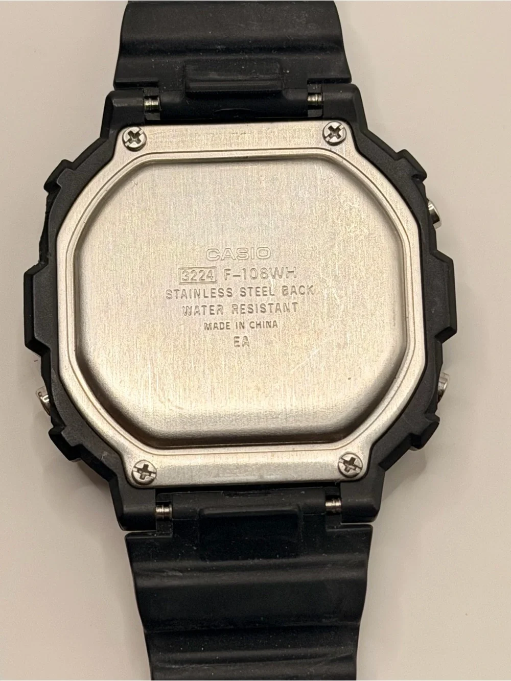 Casio Illuminator 3224 F-108WH Mens Watch 42mm Black Digital Alarm Day Date